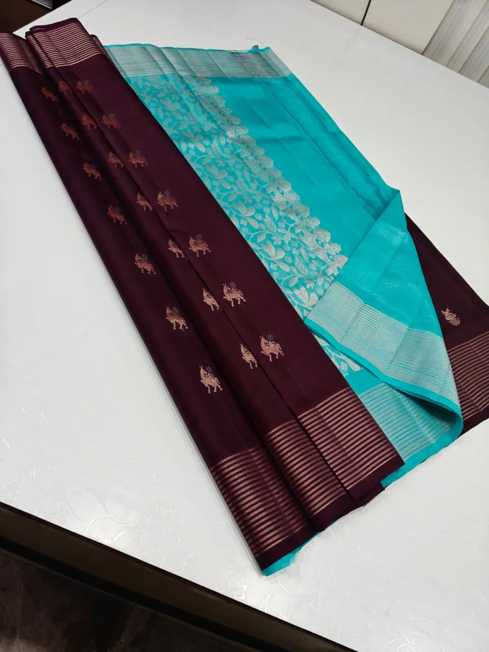 Yali Butta Floral Jaal Zari Kanchipuram Soft Silk Saree